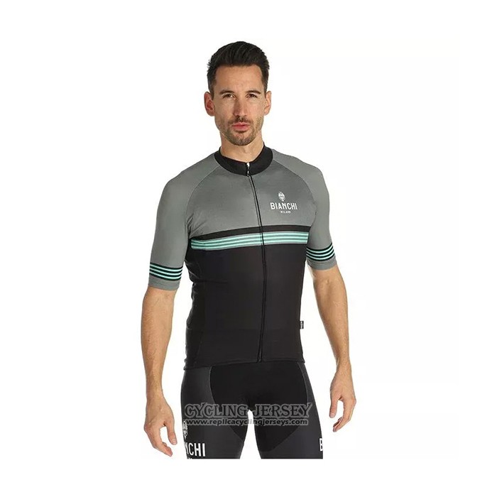 2021 Cycling Jersey Bianchi Gray Short Sleeve And Bib Short