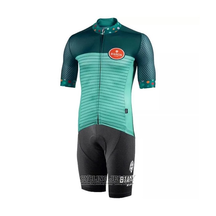 2021 Cycling Jersey Bianchi Green Short Sleeve And Bib Short