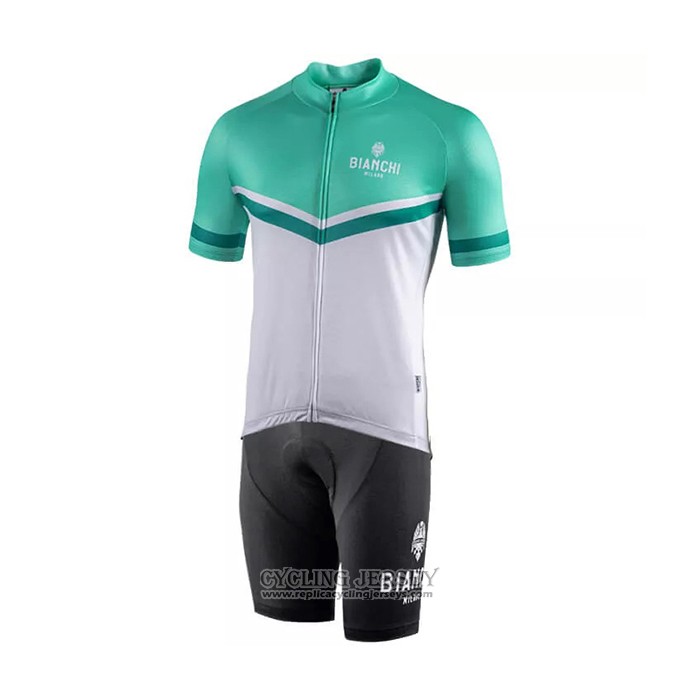 2021 Cycling Jersey Bianchi White Green Short Sleeve And Bib Short