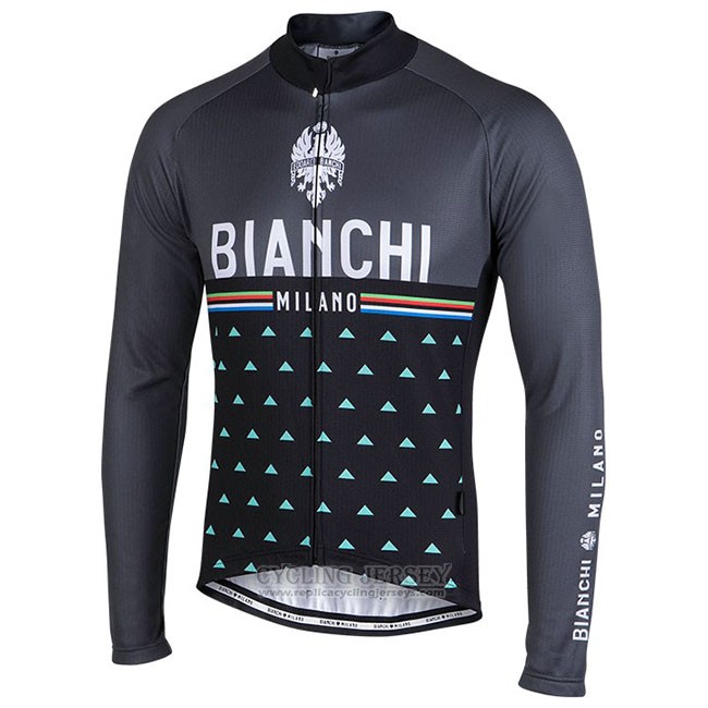 Cycling Jersey Bianchi Milano Nalles Black Long Sleeve and Bib Tight