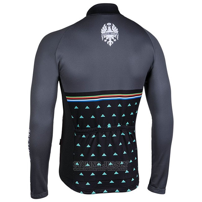 Cycling Jersey Bianchi Milano Nalles Black Long Sleeve and Bib Tight