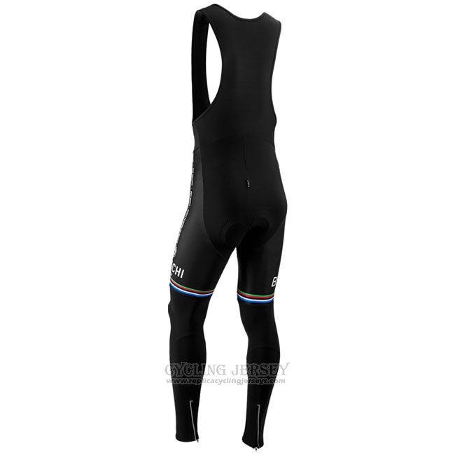 Cycling Jersey Bianchi Milano Nalles Light Blue White Long Sleeve and Bib Tight
