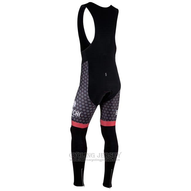 Cycling Jersey Bianchi Milano Petroso Black Red Long Sleeve and Bib Tight
