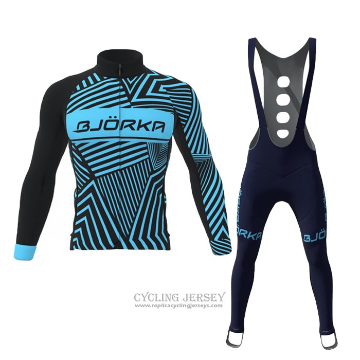 2021 Cycling Jersey Bjorka Blue Long Sleeve And Bib Tight