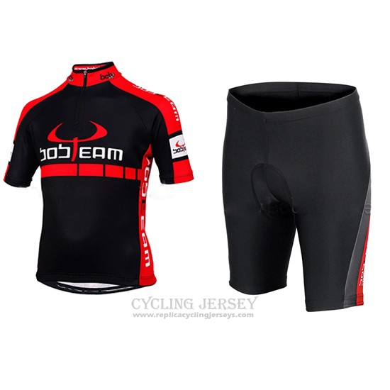 2015 Cycling Jersey Bobteam Black Short Sleeve and Bib Short
