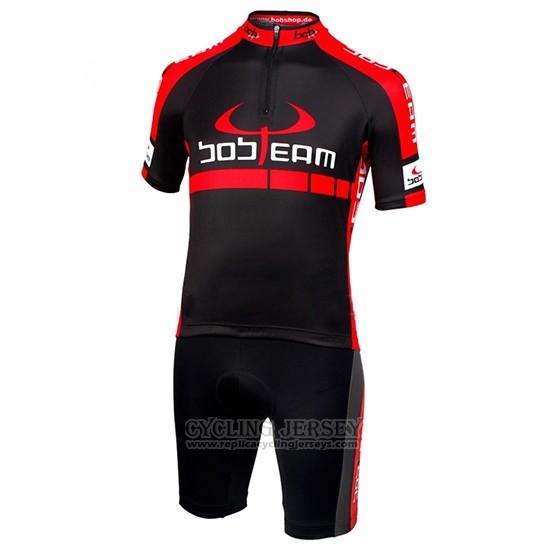 2015 Cycling Jersey Bobteam Black Short Sleeve and Bib Short