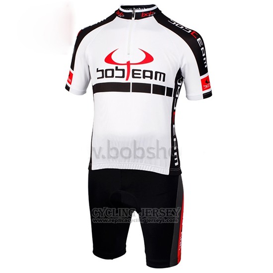 2015 Cycling Jersey Bobteam White Short Sleeve and Bib Short
