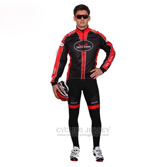 2016 Cycling Jersey Bobteam Black Long Sleeve and Bib Tight
