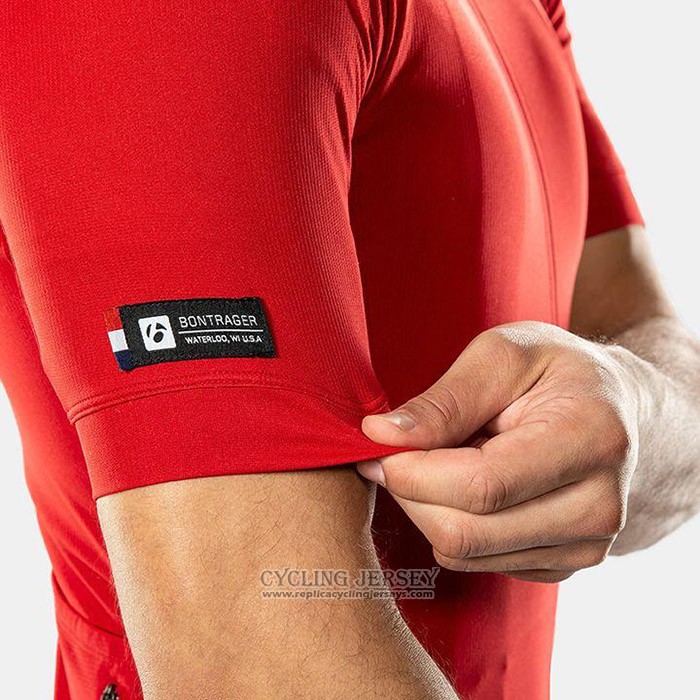 2020 Cycling Jersey Bontrage Red Short Sleeve And Bib Short