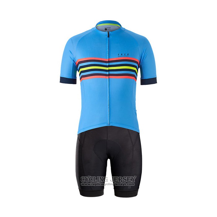 2021 Cycling Jersey Bontrager Blue Short Sleeve And Bib Short QXF21-0045