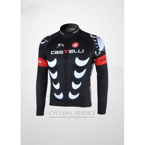2010 Cycling Jersey Castelli Black and White Long Sleeve and Bib Tight
