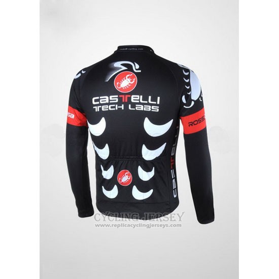 2010 Cycling Jersey Castelli Black and White Long Sleeve and Bib Tight