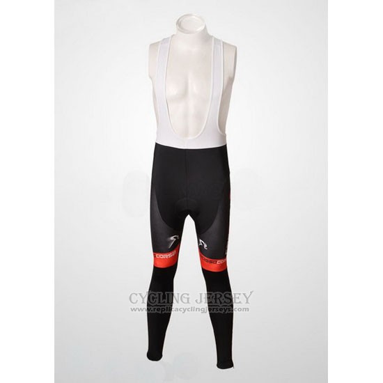 2010 Cycling Jersey Castelli Black and White Long Sleeve and Bib Tight