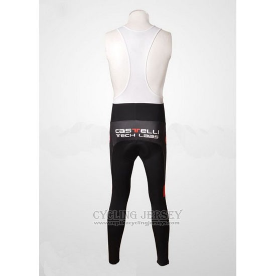 2010 Cycling Jersey Castelli Black and White Long Sleeve and Bib Tight
