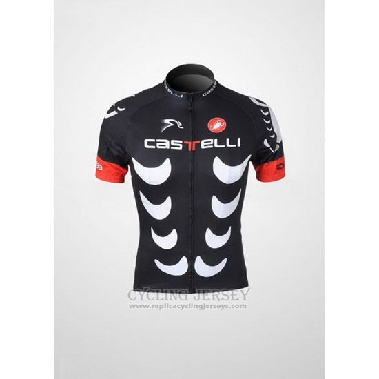 2010 Cycling Jersey Castelli Black and White Short Sleeve and Bib Short