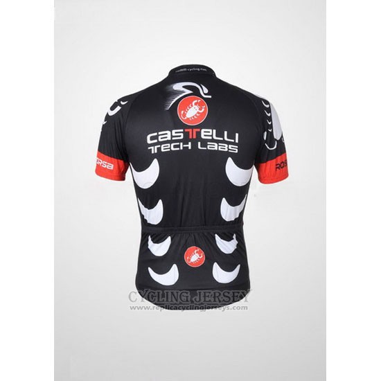 2010 Cycling Jersey Castelli Black and White Short Sleeve and Bib Short