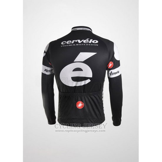 2010 Cycling Jersey Castelli Cervelo White and Black Long Sleeve and Bib Tight