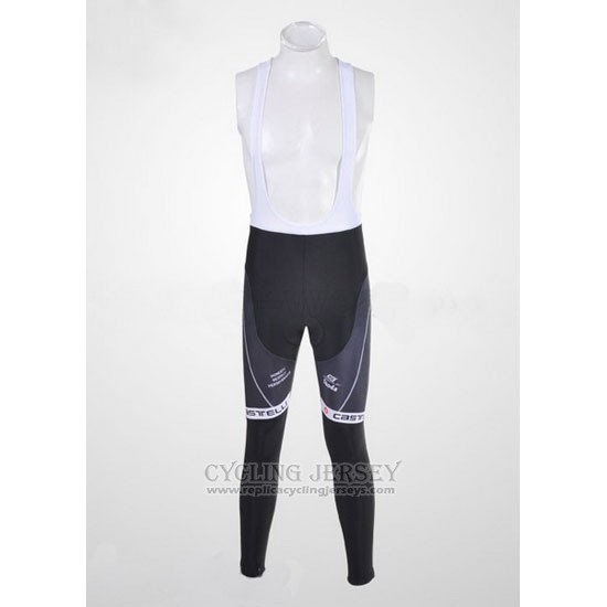 2010 Cycling Jersey Castelli Cervelo White and Black Long Sleeve and Bib Tight