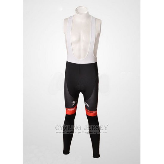 2010 Cycling Jersey Castelli White and Red Long Sleeve and Bib Tight