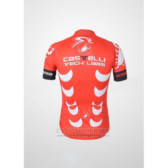 2010 Cycling Jersey Castelli White and Red Short Sleeve and Bib Short
