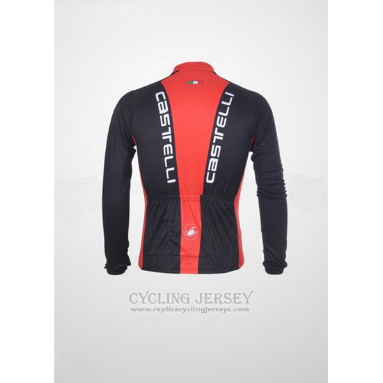 2011 Cycling Jersey Castelli Black and Red Long Sleeve and Bib Tight