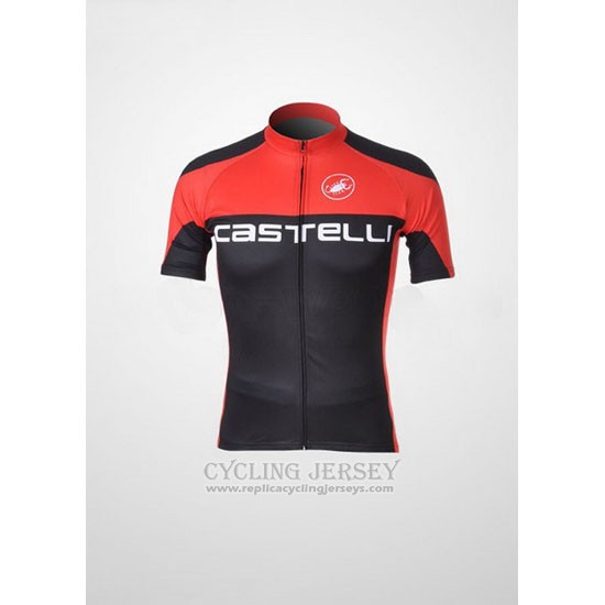 2011 Cycling Jersey Castelli Black and Red Short Sleeve and Bib Short