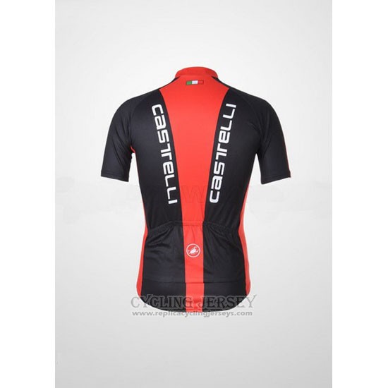 2011 Cycling Jersey Castelli Black and Red Short Sleeve and Bib Short
