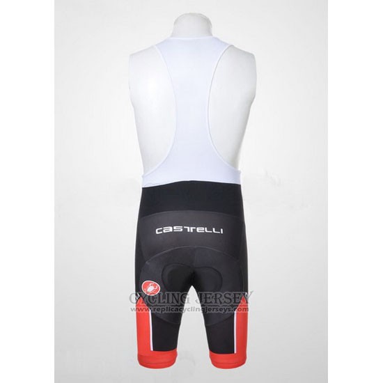 2011 Cycling Jersey Castelli Black and Red Short Sleeve and Bib Short