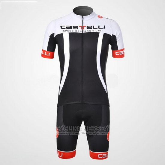 2011 Cycling Jersey Castelli Black and White Short Sleeve and Bib Short