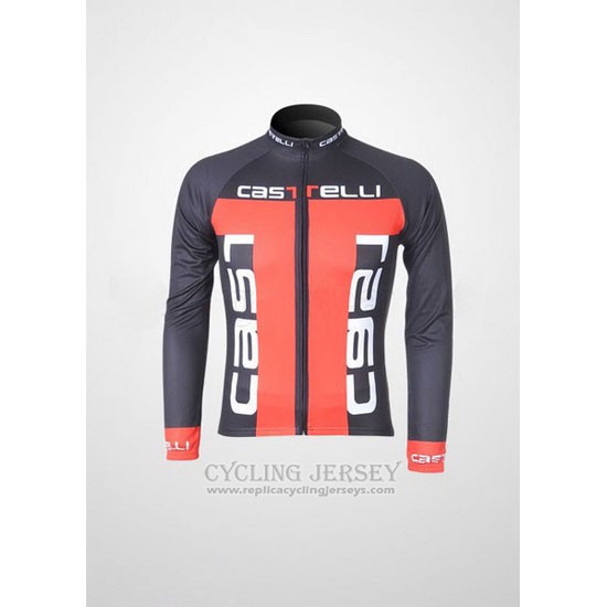 2011 Cycling Jersey Castelli Orange and Black Long Sleeve and Bib Tight