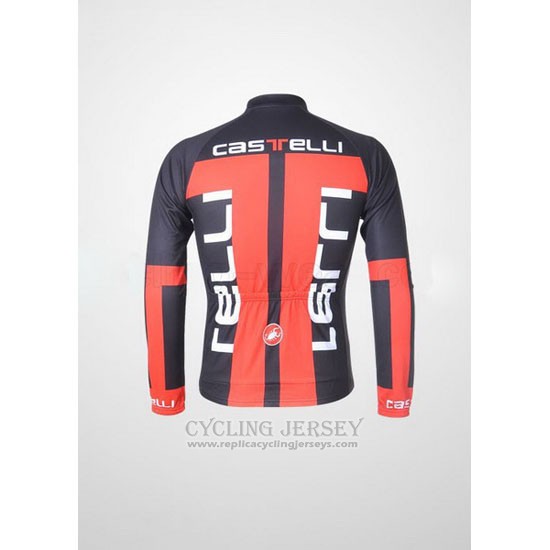 2011 Cycling Jersey Castelli Orange and Black Long Sleeve and Bib Tight