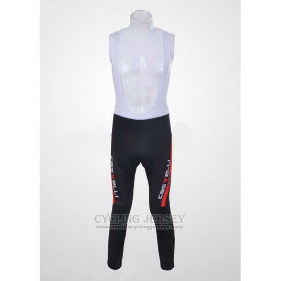 2011 Cycling Jersey Castelli Orange and Black Long Sleeve and Bib Tight