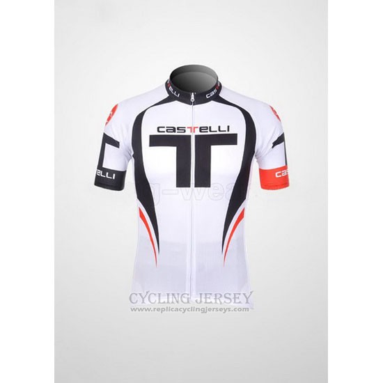 2011 Cycling Jersey Castelli White Short Sleeve and Bib Short