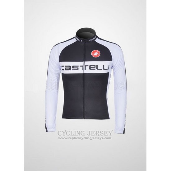 2011 Cycling Jersey Castelli White and Black Long Sleeve and Bib Tight