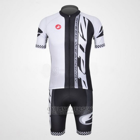 2011 Cycling Jersey Castelli White and Black Short Sleeve and Bib Short