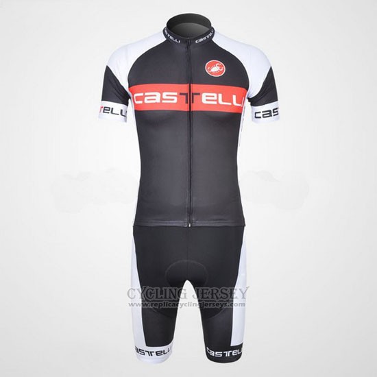 2011 Cycling Jersey Castelli White and Gray Short Sleeve and Bib Short