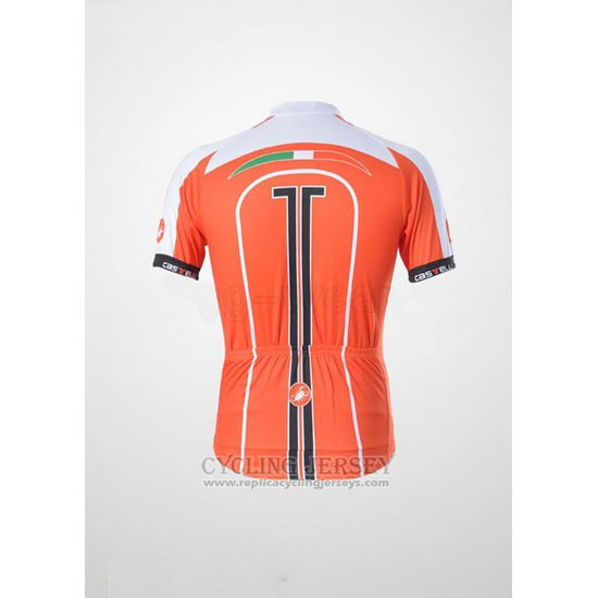 2011 Cycling Jersey Castelli White and Orange Short Sleeve and Bib Short