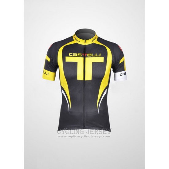 2011 Cycling Jersey Castelli Yellow and Black Short Sleeve and Bib Short