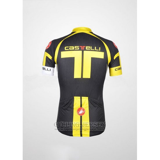 2011 Cycling Jersey Castelli Yellow and Black Short Sleeve and Bib Short