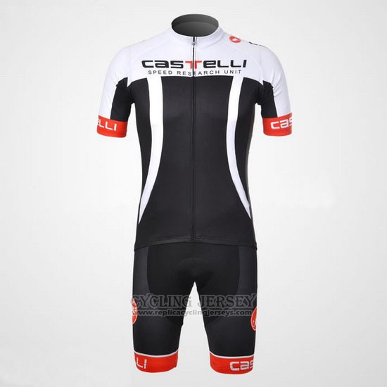 2012 Cycling Jersey Castelli White and Black Short Sleeve and Bib Short