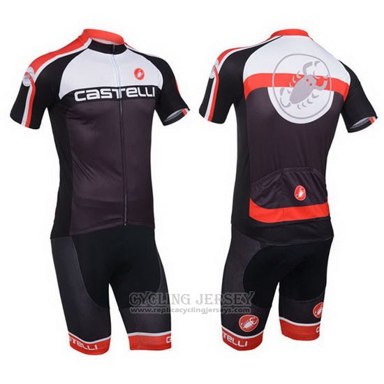 2013 Cycling Jersey Castelli Black Short Sleeve and Bib Short