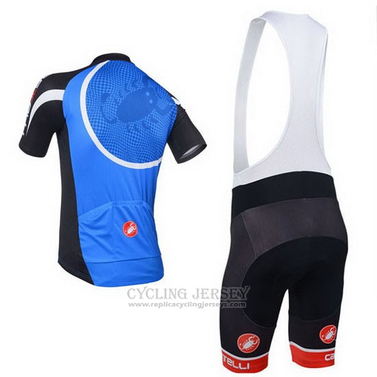 2013 Cycling Jersey Castelli Black and Blue Short Sleeve and Bib Short