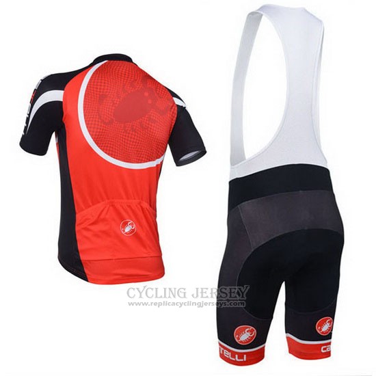 2013 Cycling Jersey Castelli Black and Red Short Sleeve and Bib Short