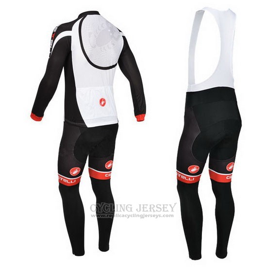2013 Cycling Jersey Castelli Black and White Long Sleeve and Bib Tight