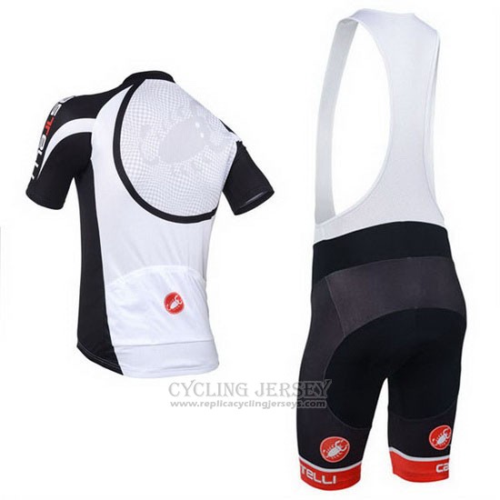 2013 Cycling Jersey Castelli Black and White Short Sleeve and Bib Short