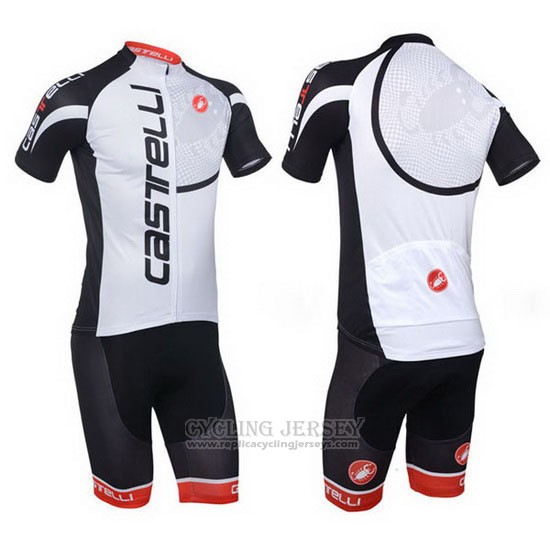 2013 Cycling Jersey Castelli Black and White Short Sleeve and Bib Short
