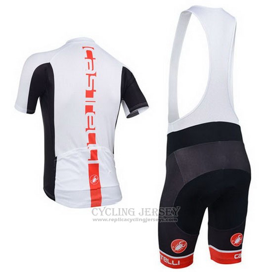 2013 Cycling Jersey Castelli Orange and White Short Sleeve and Bib Short