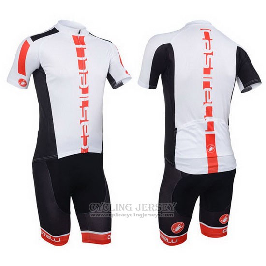 2013 Cycling Jersey Castelli Orange and White Short Sleeve and Bib Short