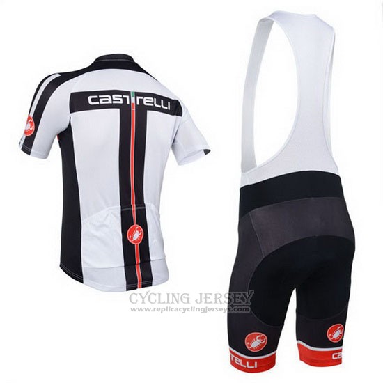 2013 Cycling Jersey Castelli White Short Sleeve and Bib Short