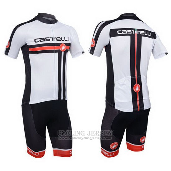 2013 Cycling Jersey Castelli White Short Sleeve and Bib Short